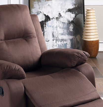 Freda Microfiber Motion Recliner - Chocolate