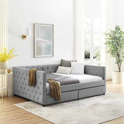 Teza Full Size Daybed with Drawers - Gray