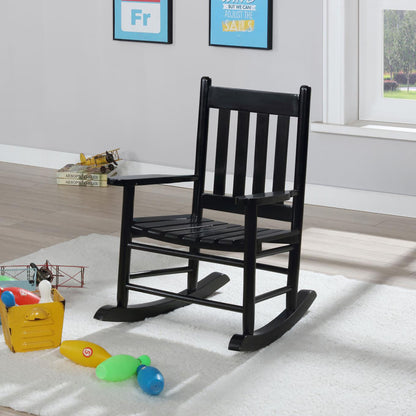 Conor Slat Back Youth Rocking Chair - Black