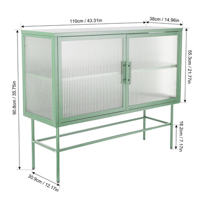 Pratt II Double Door Tempered Glass Sideboard - Mint Green