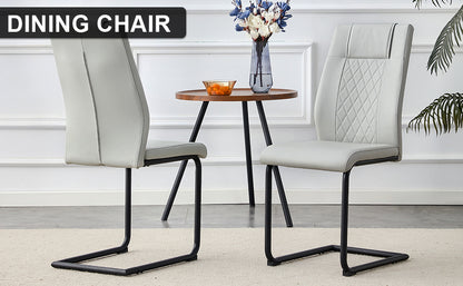 Skye Dining Chair Black Metal Leg (Set of 4) - Light Gray