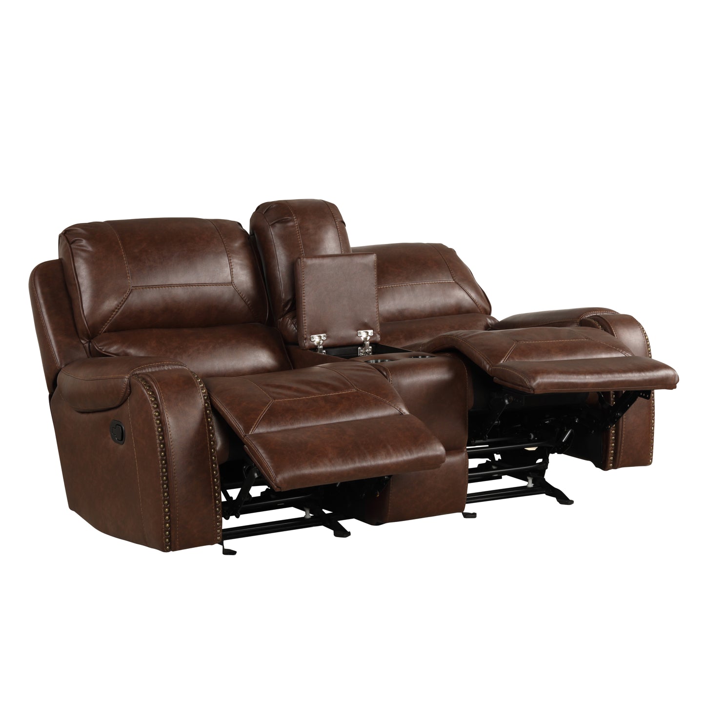 Achern Manual Reclining Loveseat with Storage Console