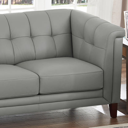 Arvo Leather Loveseat - Gray