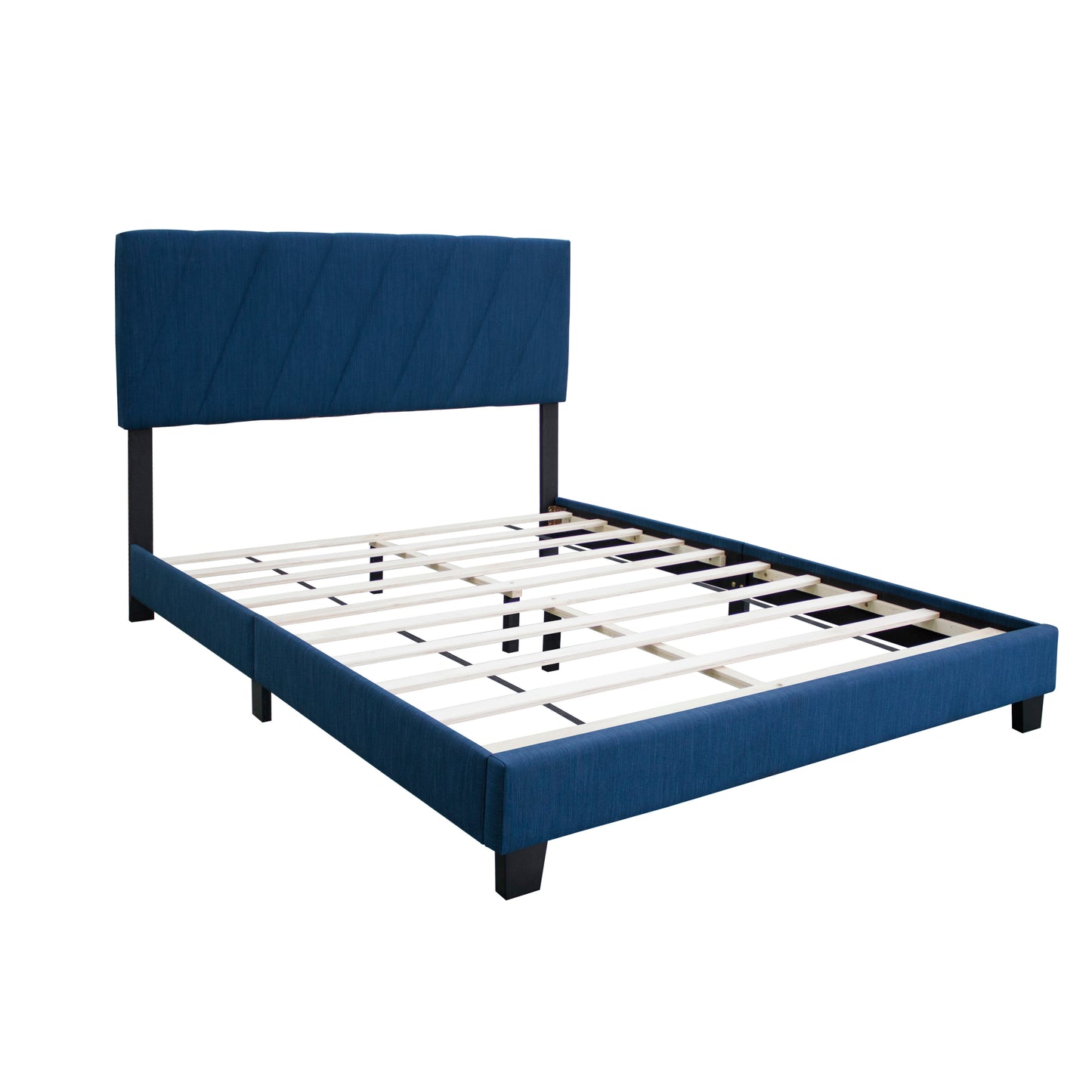 Merson Queen Size Platform Bed with Adjustable Height - Blue