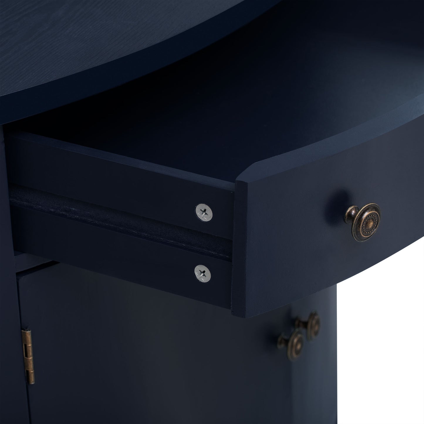 Hobs Curved Design Storage Cabinet - Navy Blue