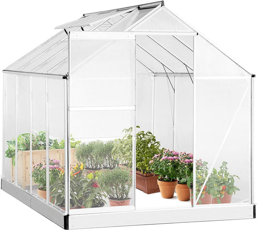 Miika 8.3' x 6.3 x 6.8' Aluminum Outdoor Greenhouse