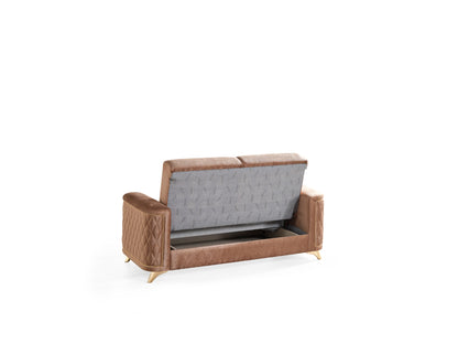 Luna Modern Style Loveseat - Copper