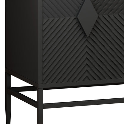 Tricia Accent Wooden Storage Cabinet - Black