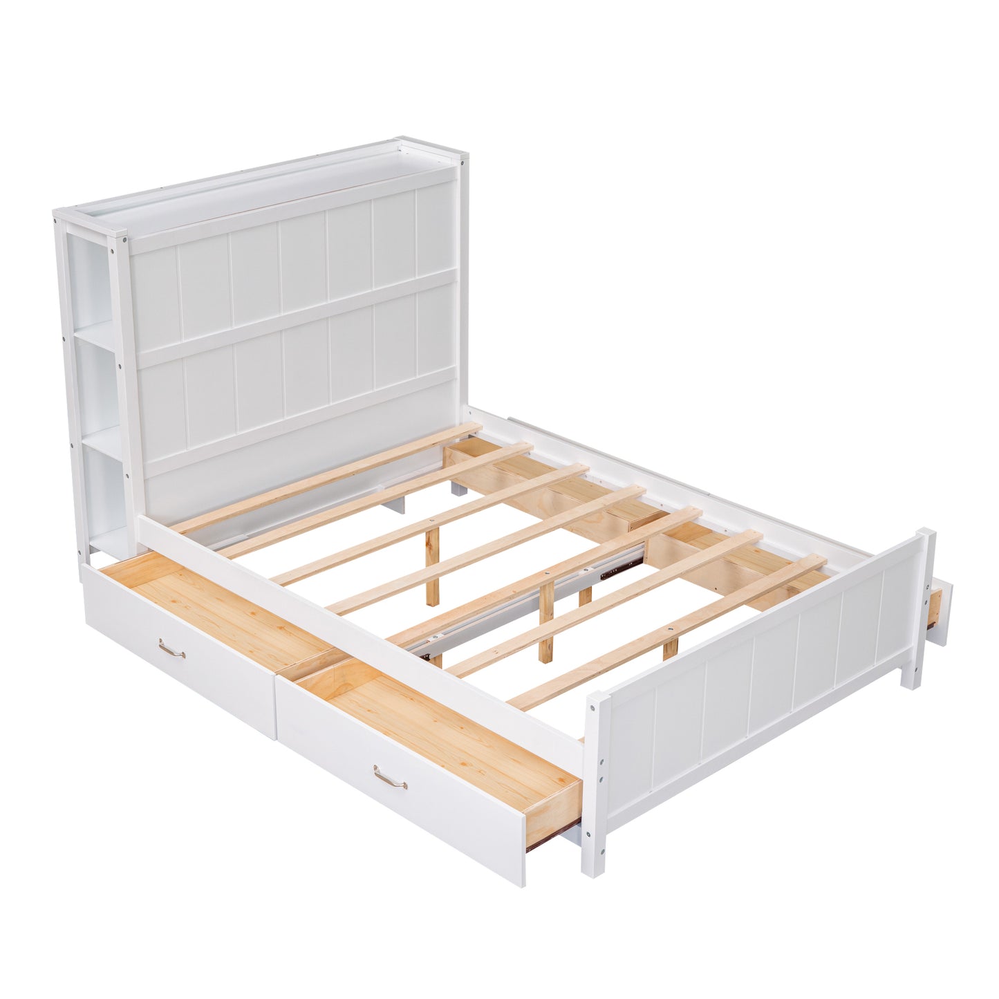 Zeal Full Size Platform Bed w Storage - White