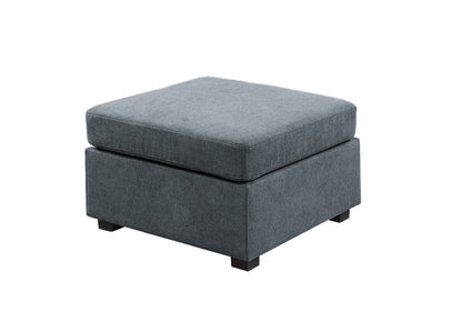 Isla Woven Fabric 6-Seater Sectional Sofa with Ottoman - Gray