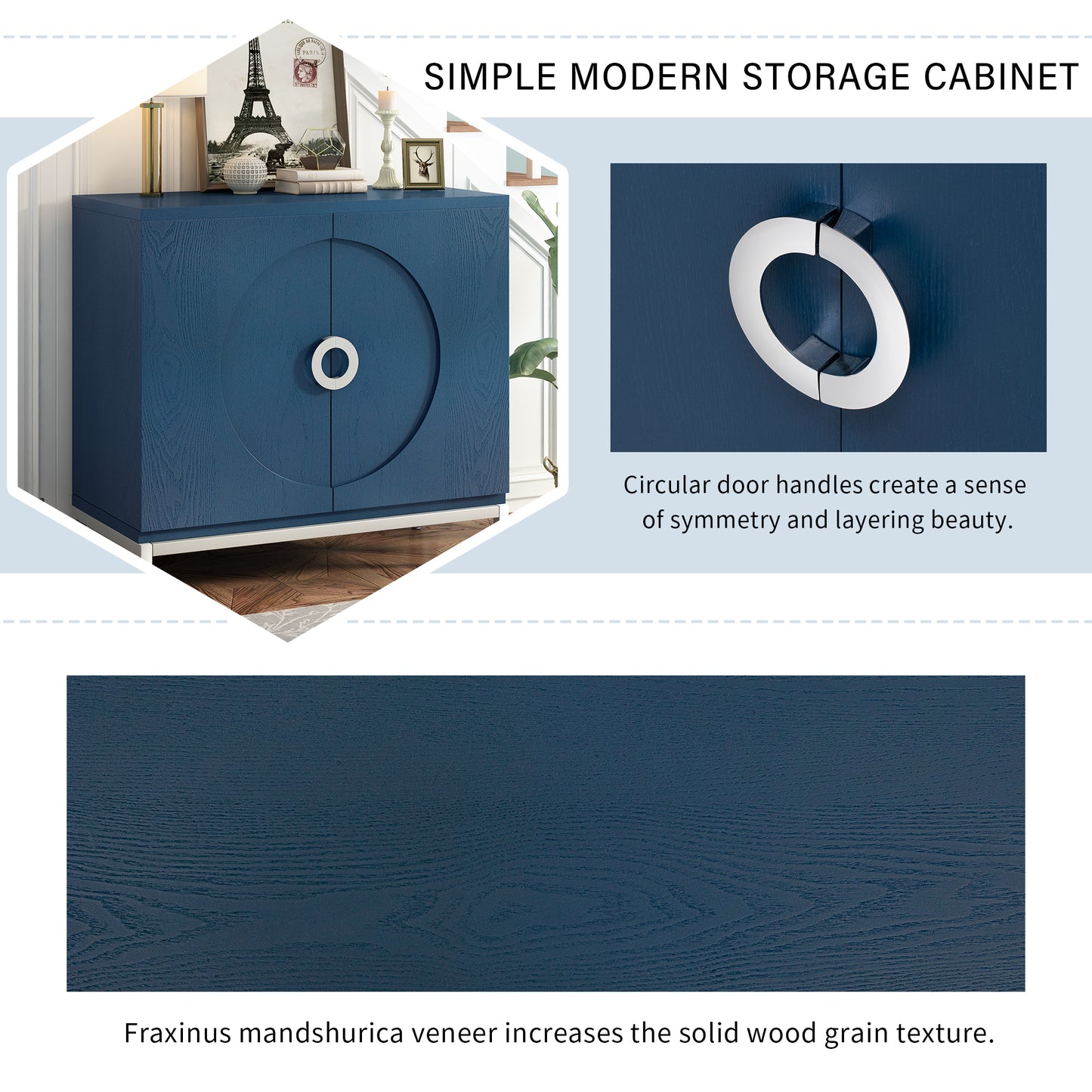 Gato Accent Storage Cabinet - Navy