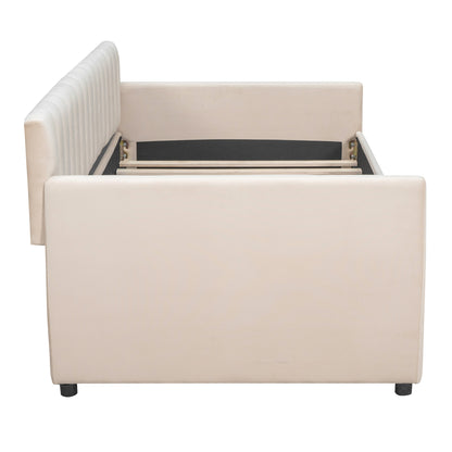 Xena Twin Size Upholstered Daybed with  Drawers - Beige