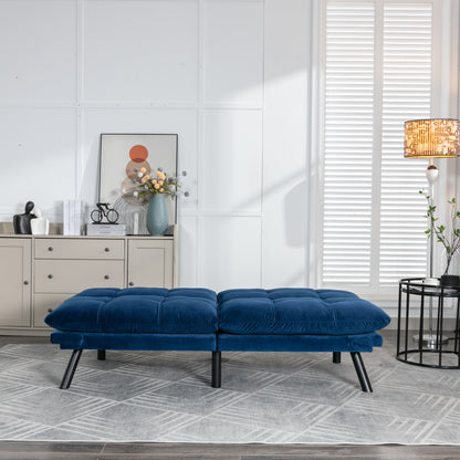 Vega Convertible Folding Modern Sofa Bed - Navy Blue