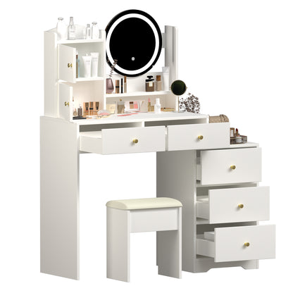 Zamo Vanity Desk with Mirror and Lights