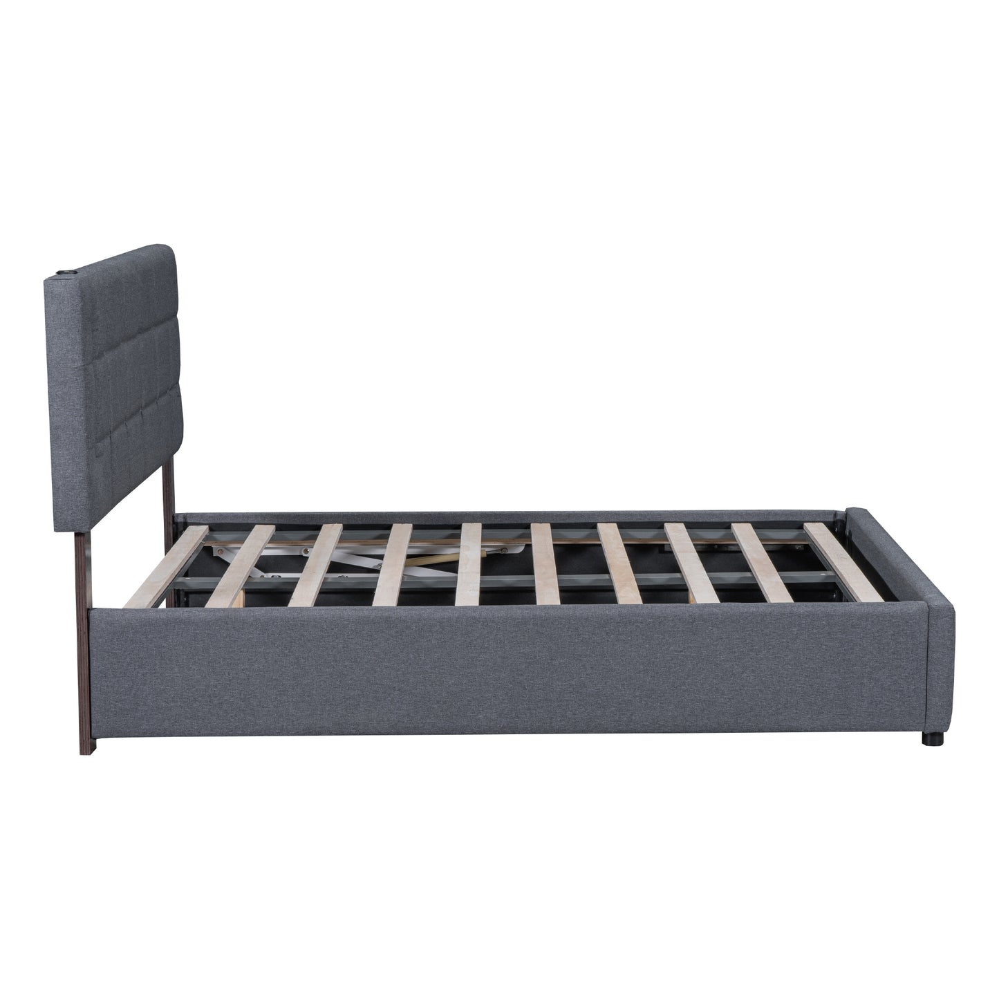 Ps Queen Size Storage Bed w Hydraulic System - Gray