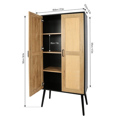 Nix Rattan Doors Storage Cabinet