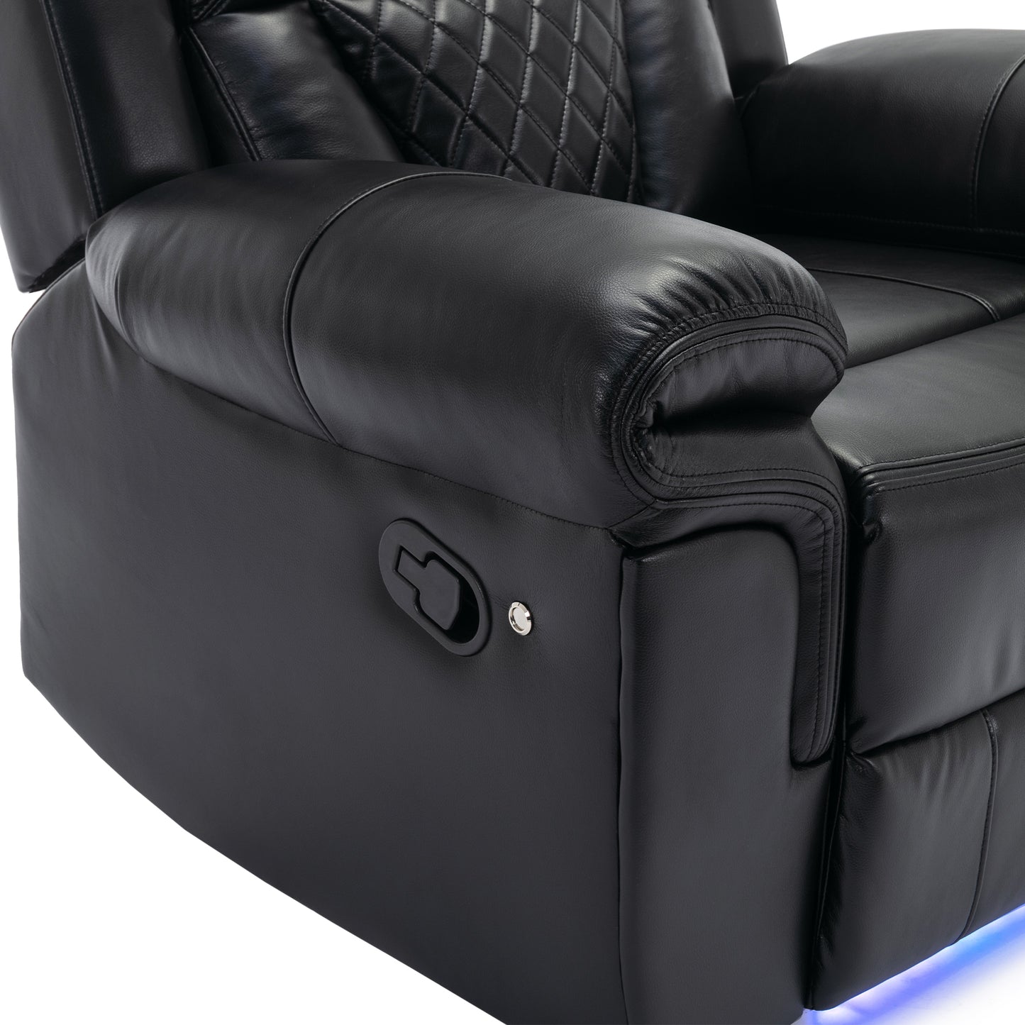 Milo Manual Recliner Chair with LED Light Strip - Black