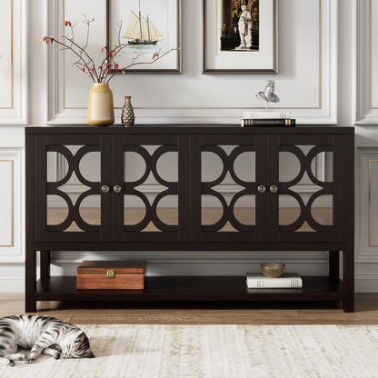 Stasia Sideboard Buffet with Mirrored Doors - Espresso