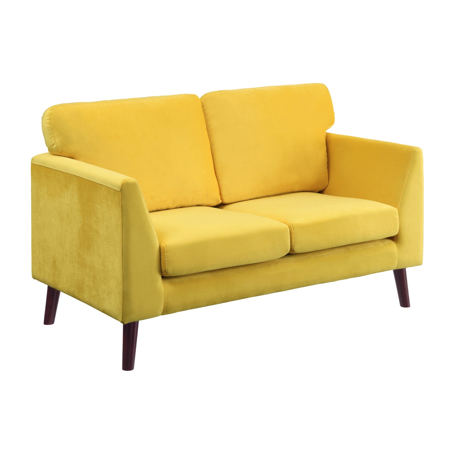 Darcy Velvet Loveseat - Yellow