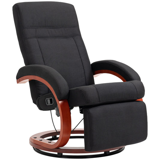 Aiden Adjustable Manual Recliner Chair with Footrest - Black