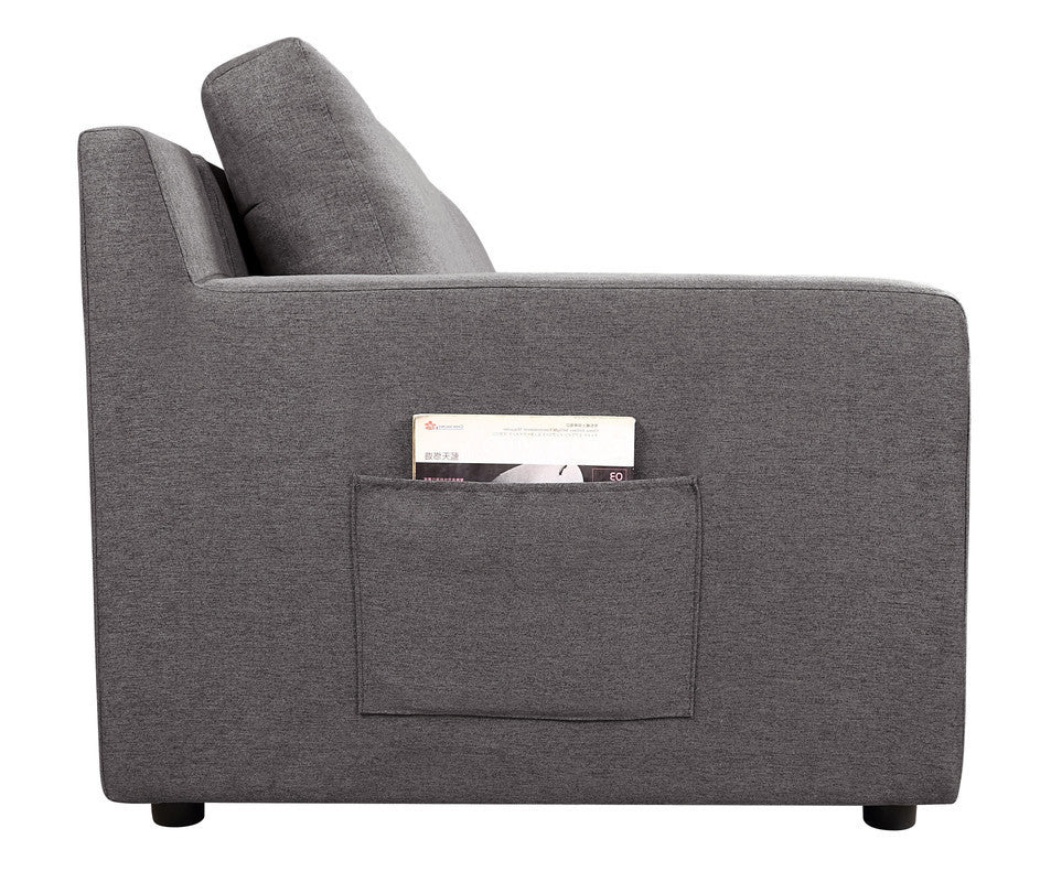 Waylon Linen 4-Seater Sectional Sofa Chaise - Gray