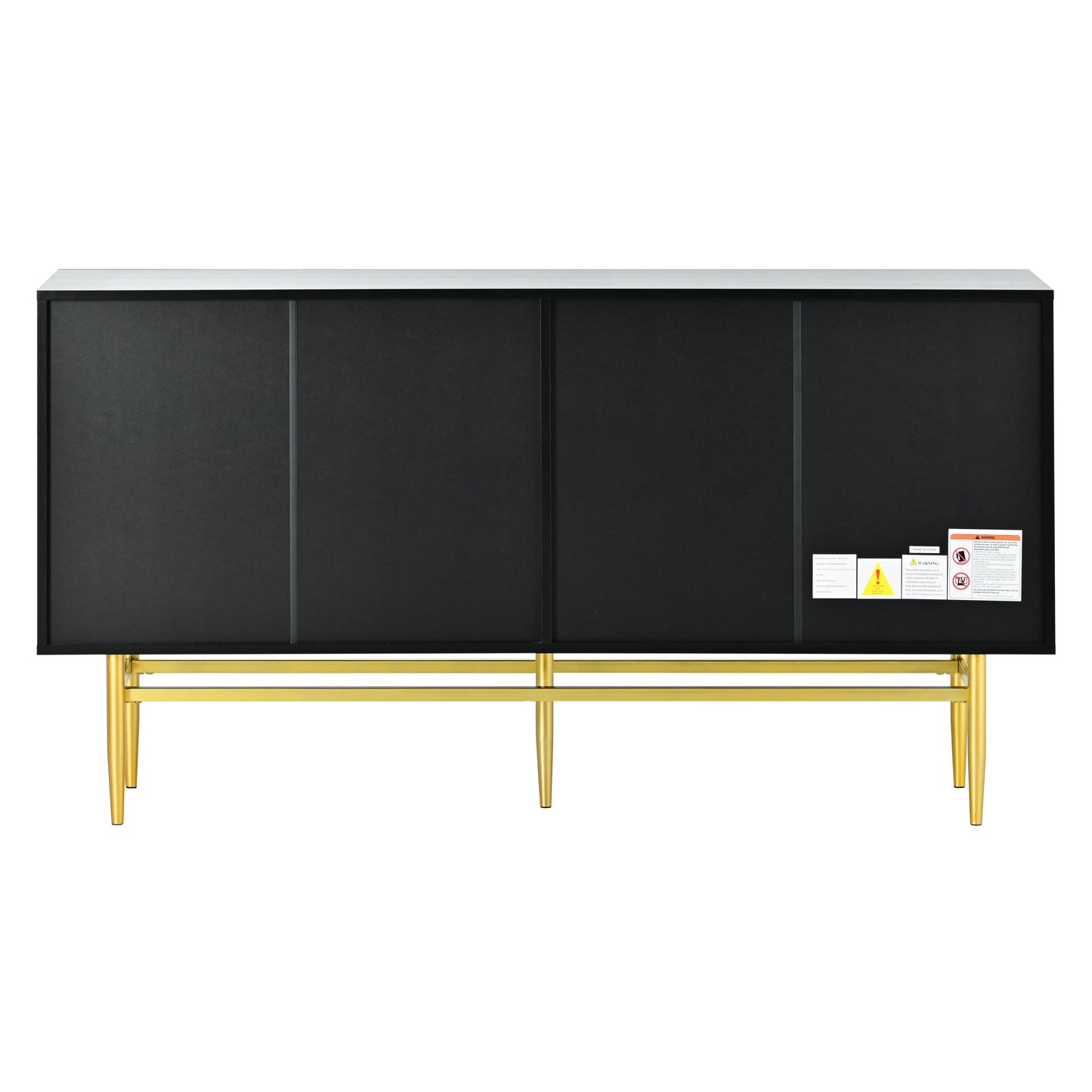 Sylvia Gold Metal Handle Sideboard Buffet - Black