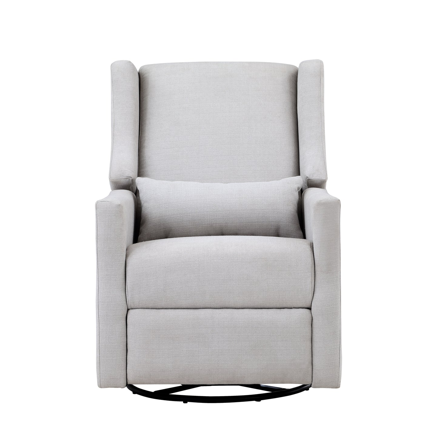 Pronto Swivel Glider Recliner with Pillow Blanco Fabric