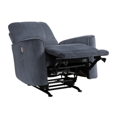 Amari Velvet Upholstery Reclining Chair - Dark Gray