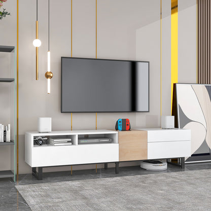 Vato Modern TV Stand Entertainment Center - White