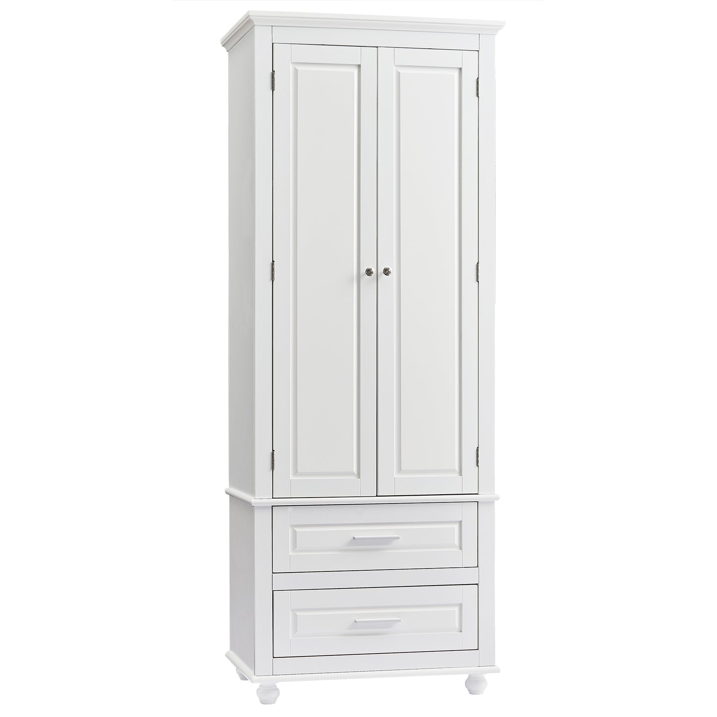 Vintage-style Bathroom Cabinet with Drawer - White