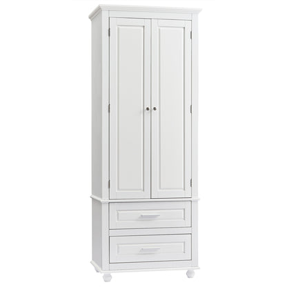 Vintage-style Bathroom Cabinet with Drawer - White