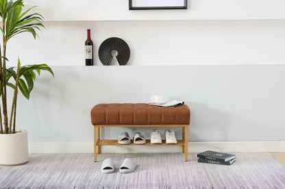 Lof Storage Shoe Bench - Brown