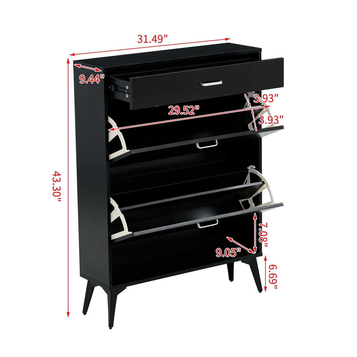 Rui Shoe Cabinet - Black