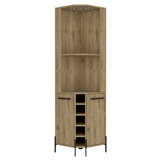 Shopron Corner Bar Cabinet - Oak