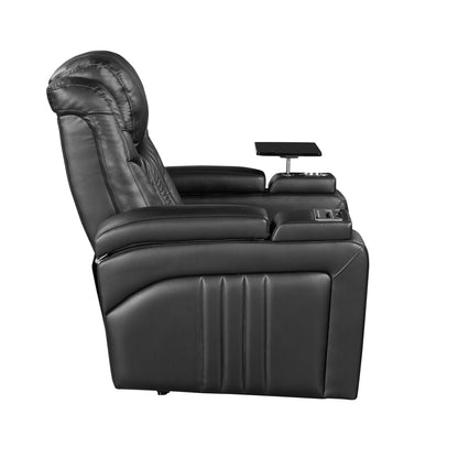 Morris PU Leather Power Recliner - Black