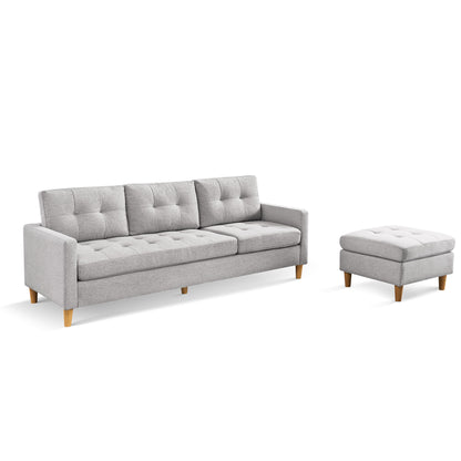 Vero Convertible Sectional Sofa with Ottoman - Light Grey