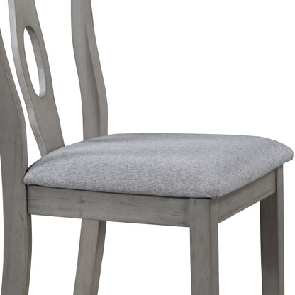 Titus Rustic Wood Padded Dining Chairs (Set of 4) - Gray