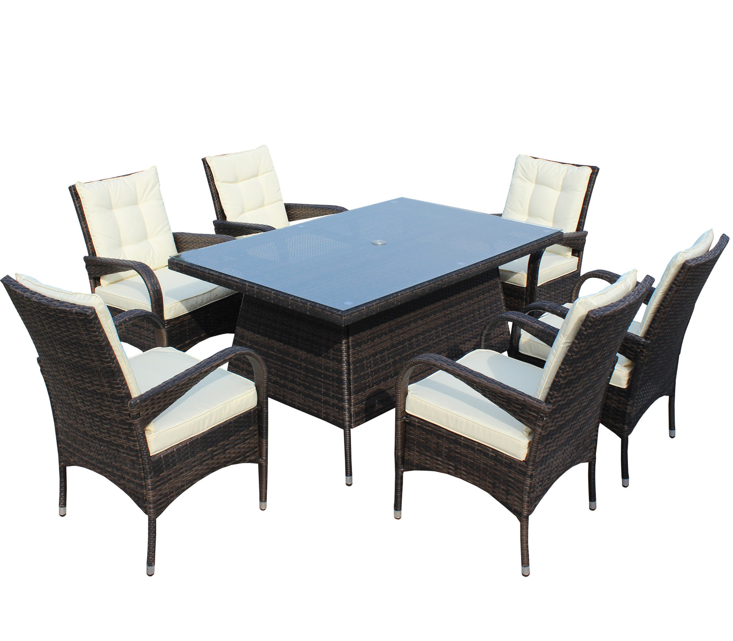 Lugo 7 Pc Patio Rectangular Dining Set