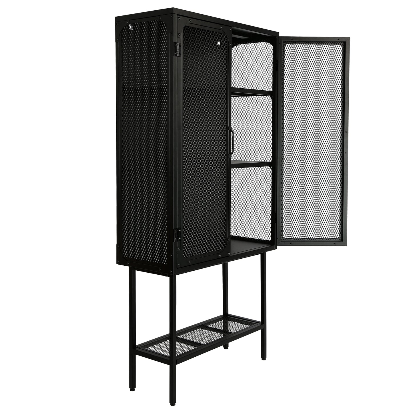 Laso II Mesh Door Cabinet - Black