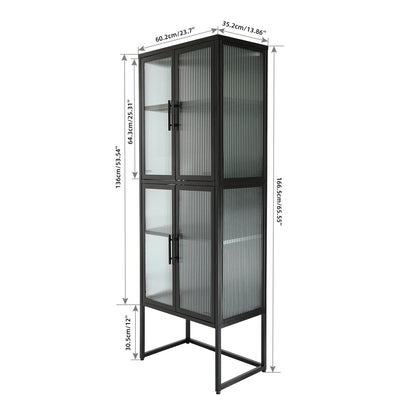 Nera II Tempered Glass Cabinet - Black