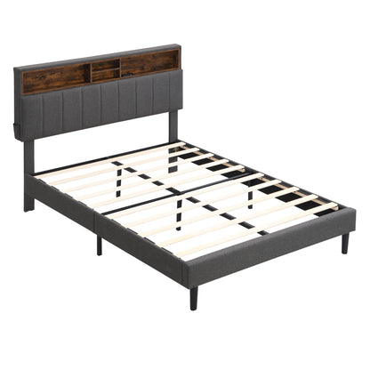 Alvin Full Size Platform Bed Frame - Gray