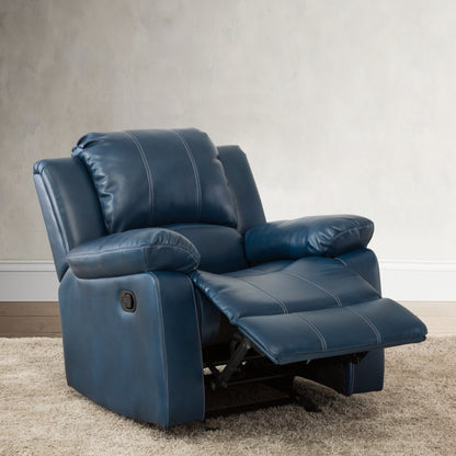 Charlotte Leather Gel Recliner - Navy Blue