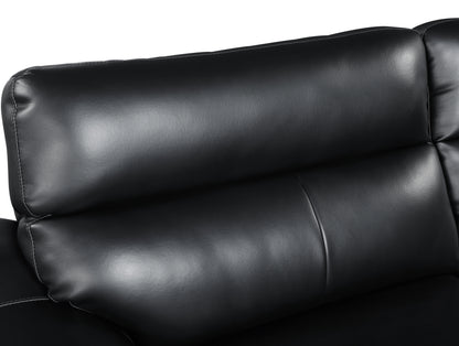 Eden Genuine Leather Loveseat - Black