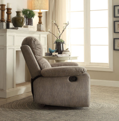 Aeon Polished Recliner with Pillow Top Arm - Gray