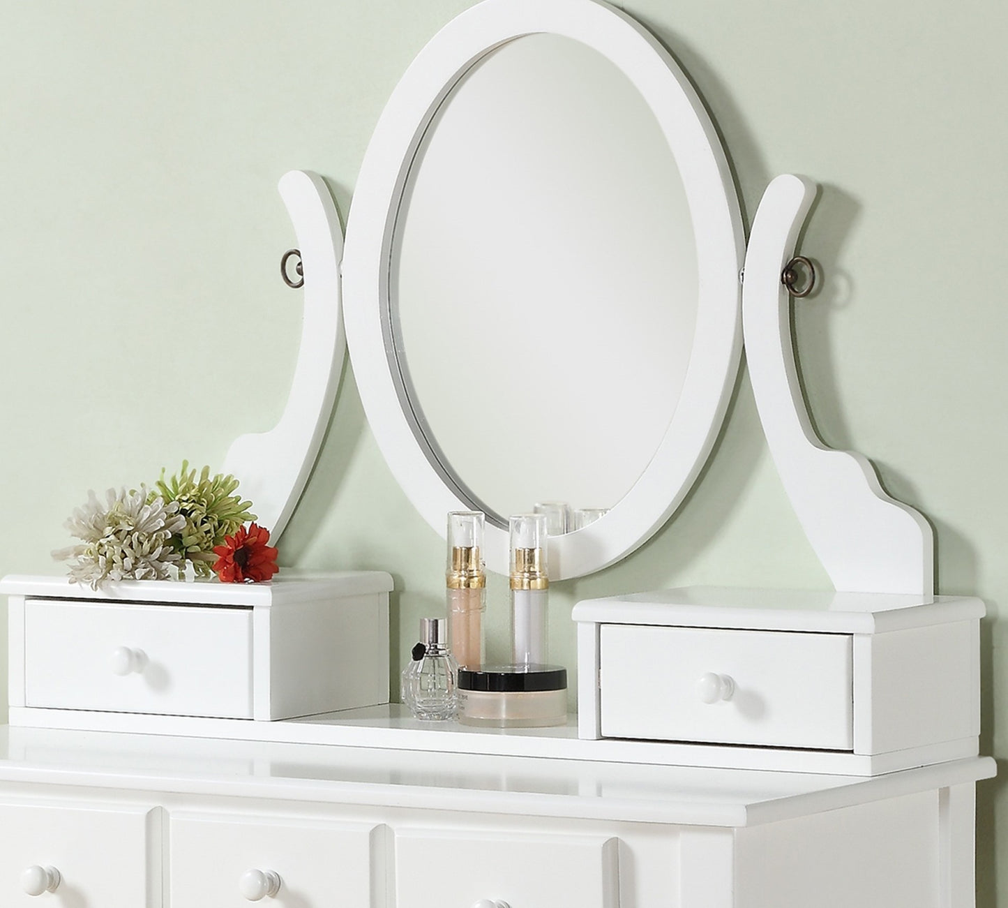 Ashley Wood Make-Up Vanity Table and Stool Set - White