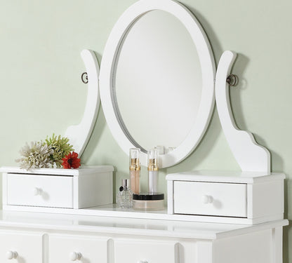 Ashley Wood Make-Up Vanity Table and Stool Set - White