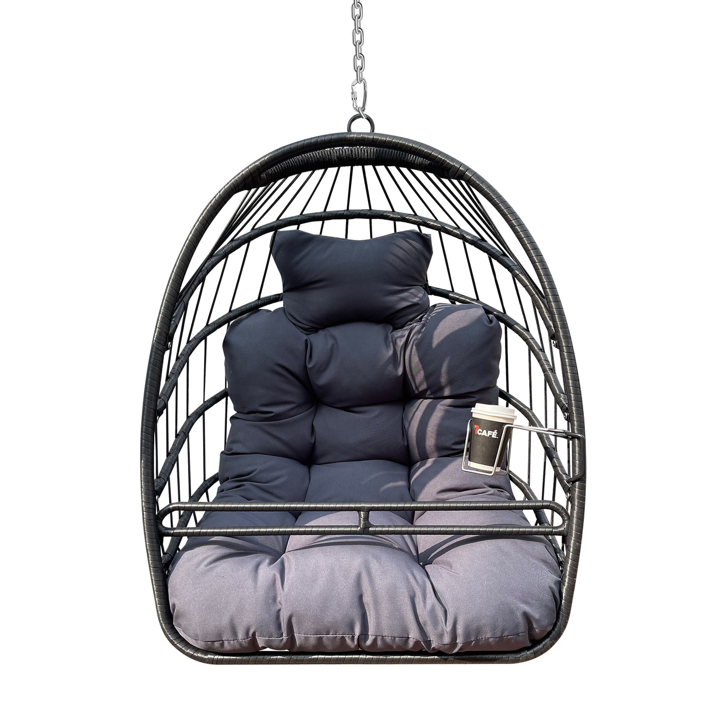 Tamura Patio Hanging Egg Chair Without Stand - Black