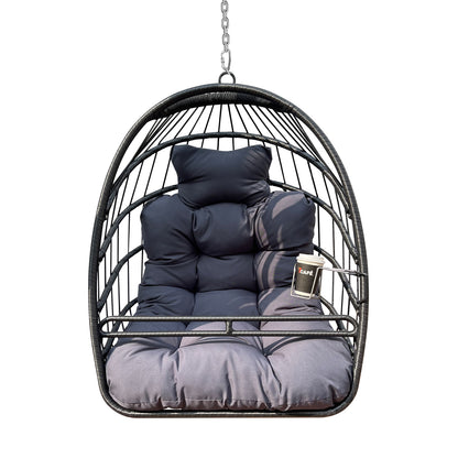 Tamura Patio Hanging Egg Chair Without Stand - Black