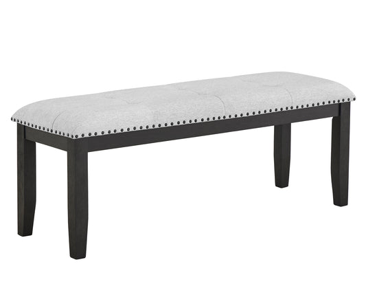 Nailhead Tufted Fabric Upholstery Bench