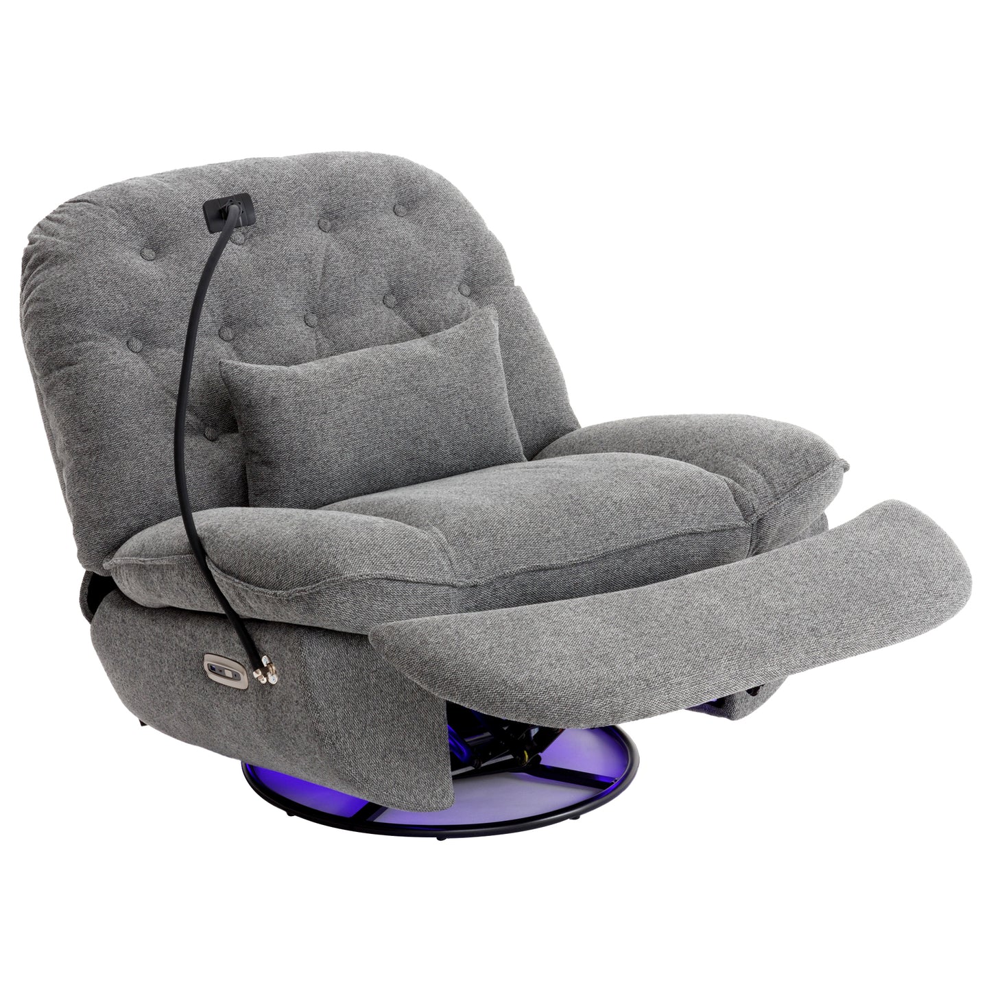 Roxie 270 Degree Swivel Power Recliner with Voice Control - Gray